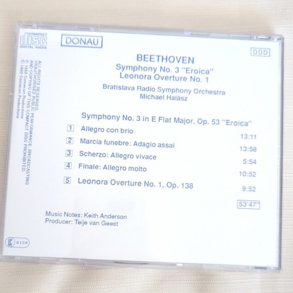 Beethoven Symphony No. 3 "Eroica", Leonora Overture No. 1 CD - Picture 4 of 5
